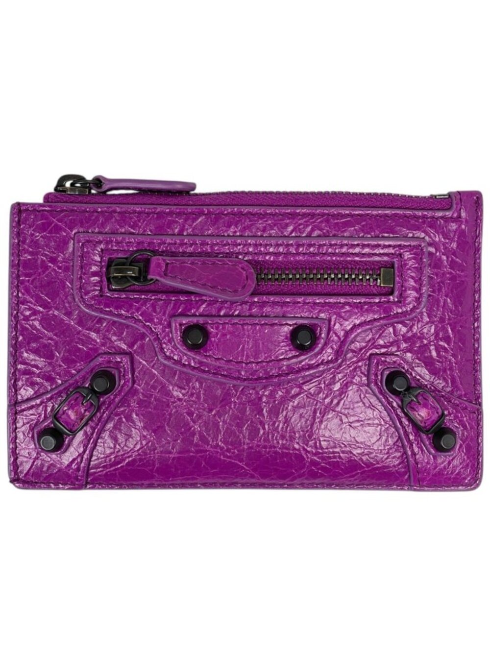 Balenciaga le City Long Coin Card Holder Leather Purple